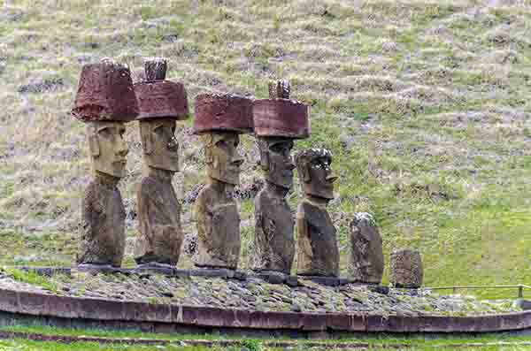 163 - Chile - isla de Rapa Nui o Pascua - Anakena - Ahu Nau Nau